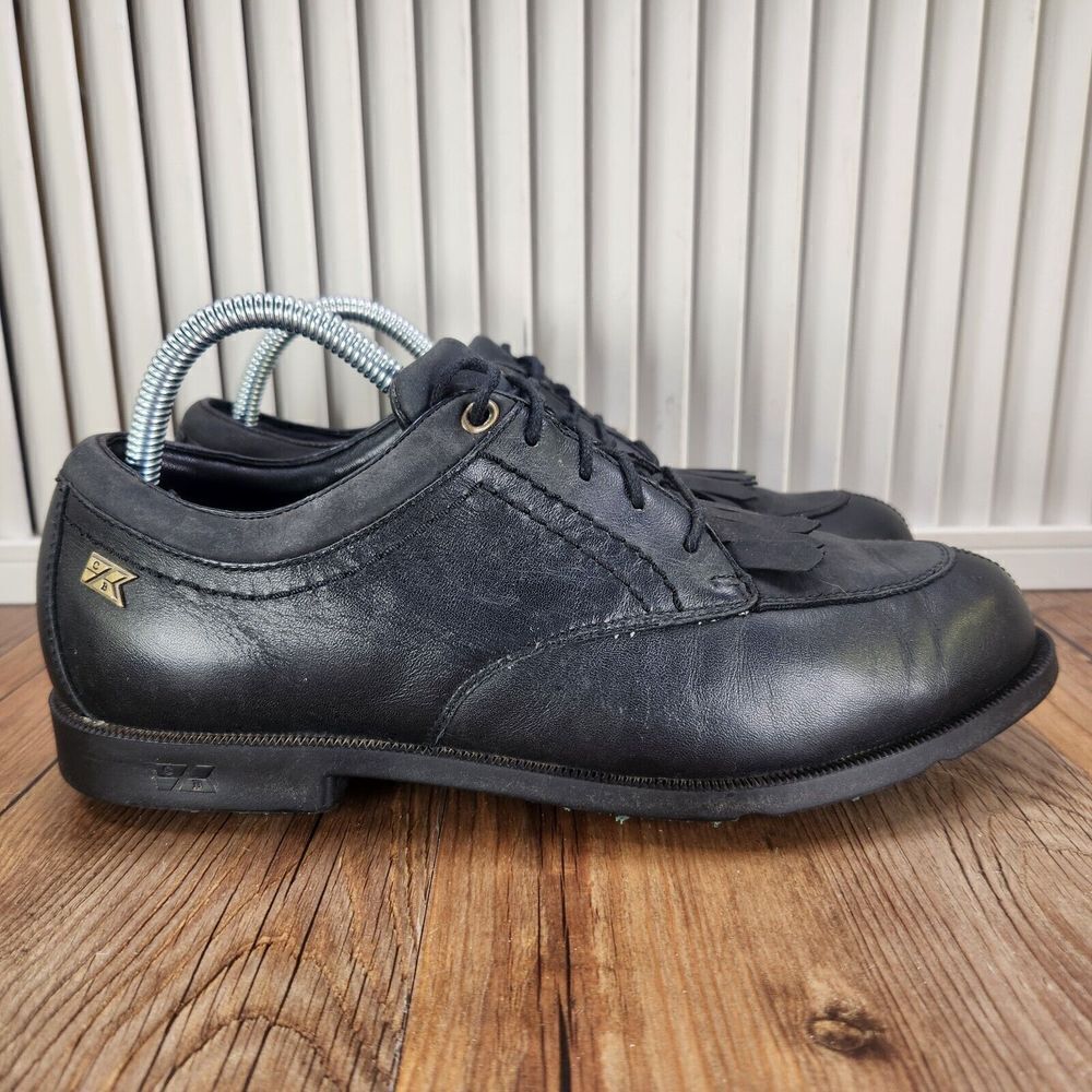 Cutter & Buck Kiltie Split Toe Golf Shoes Women's Sz 9.5 Black Leather Spikeless